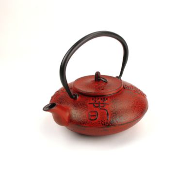 Four Seasons Red Cast Iron Teapot